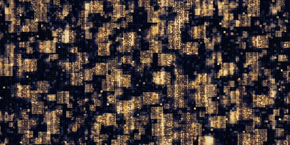 Computer error display corrupt binary data hacker digital binary data screen Stock Illustration