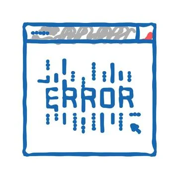 Computer error icon doodle illustration Stock Illustration