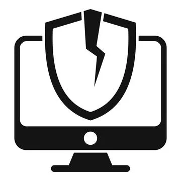 Computer error icon simple vector. Security threat Stock Illustration