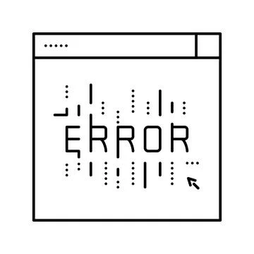 Computer error line icon vector illustration Stock Illustration