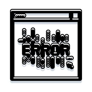 Computer error message with data glitching and disruption 库存插图