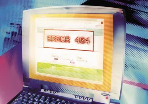 Computer, "Error"  message on screen, digital composite. Foto stock