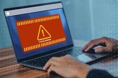 Computer Error System warning caution sign for notification. Computer Syste.. 스톡 사진