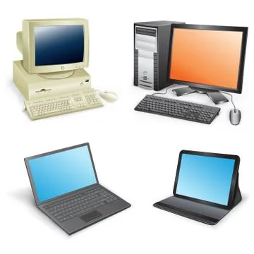 Computer evolution Stock Illustration