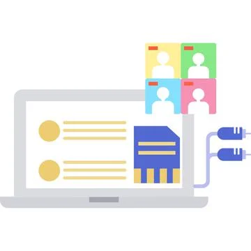 Computer expansion card icon flat vector isolated イラスト素材