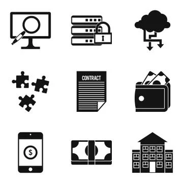 Computer expert icons set, simple style 스톡 일러스트