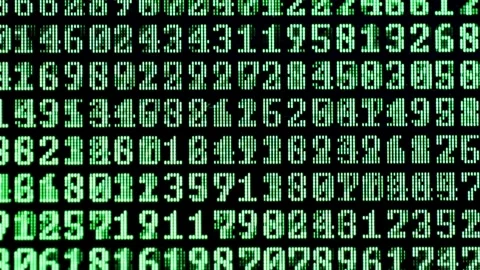 Computer exploring big numbers and data through tech concept. Stock Footage 334022449