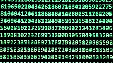 Computer exploring big numbers and data through tech concept. Stock Footage 334024763