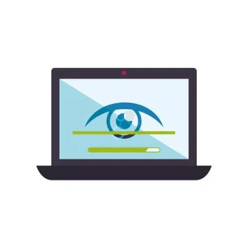 Computer eyelock security Stock Illustration