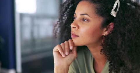 Computer, face or startup black woman programmer for cybersecurity cloud, app Stock Footage 229272985