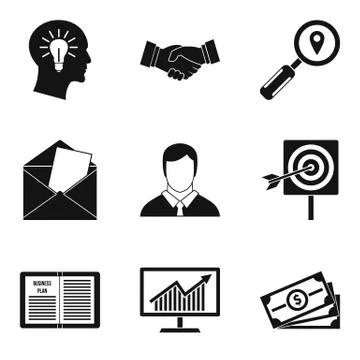 Computer facilities icons set, simple style 스톡 일러스트