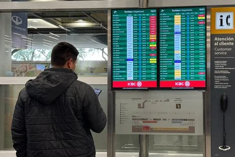 Computer failure causes flight delays in Buenos Aires, Argentina - 31 Jul 2024 Stock Photos