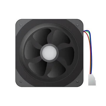 Computer fan with cable and connector. Stock Illustration