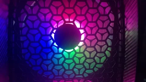 Computer Fan Changing RGB Colors Stock Footage 305027571