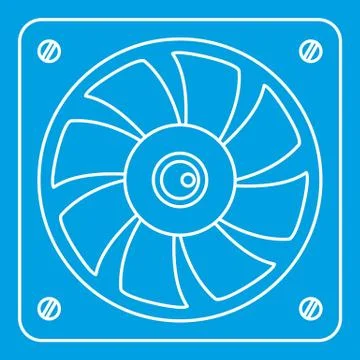 Computer fan cooler icon, outline style Illustrazione stock