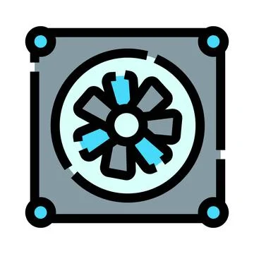 Computer fan cooling system and hardware component Stock Illustration