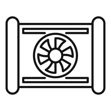 Computer fan cooling system icon showing heat ventilation Illustrazione stock