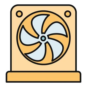Computer fan drawing air for component cooling Stock-Illustration