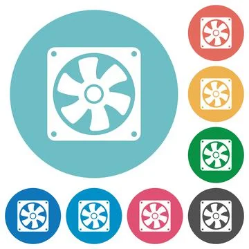 Computer fan flat round icons 스톡 일러스트