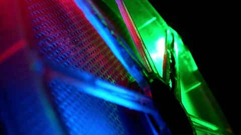 Computer fan glows LEDs abstract stock footage Stock Footage 91337337