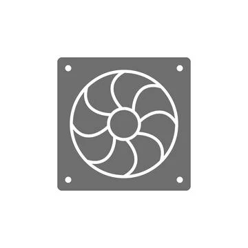Computer fan grey icon. Isolated on white background 스톡 일러스트
