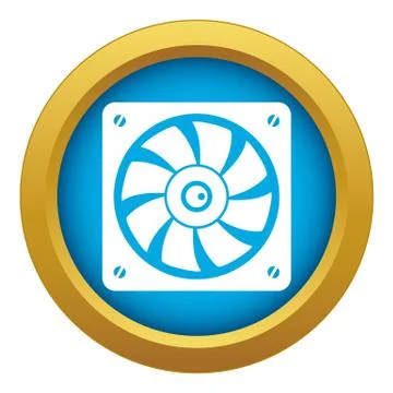 Computer fan icon blue vector isolated Stock Illustration