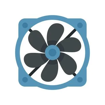 Computer fan icon flat isolated Stock Illustration