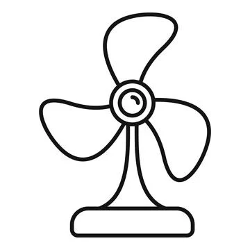 Computer fan icon, outline style Stock Illustration