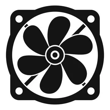 Computer fan icon, simple style Stock Illustration
