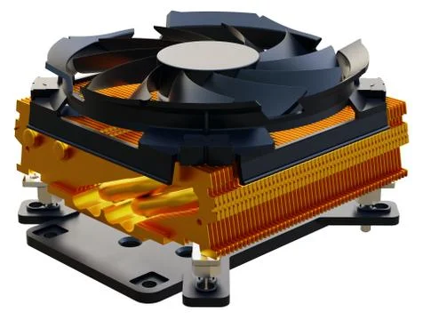 Computer fan isolated on white background. 3D rendering 스톡 일러스트