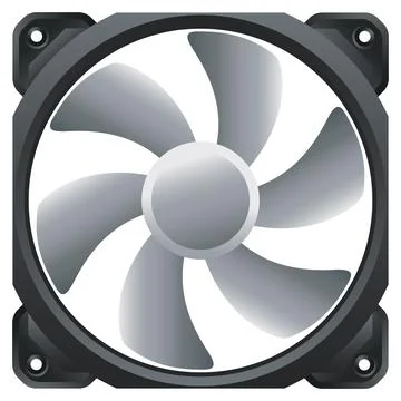 Computer fan isolated on white background - vector design Stock Illustration