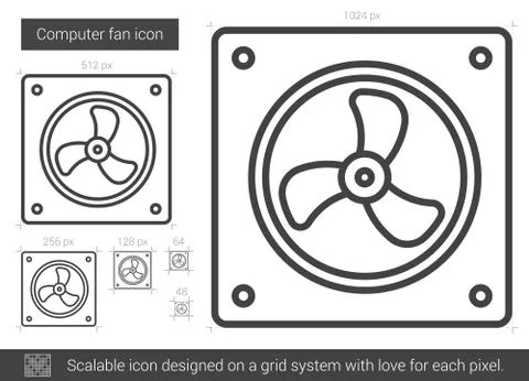 Computer fan line icon. 스톡 일러스트