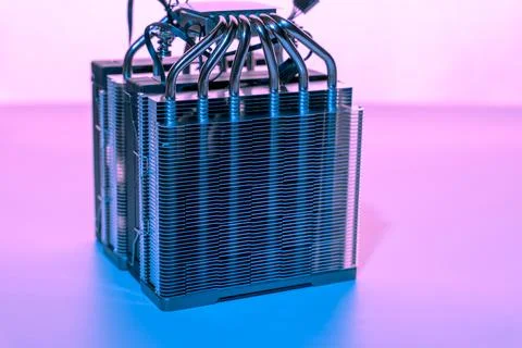 Computer fan. modern powerful cooler for cooling the CPU Foto stock