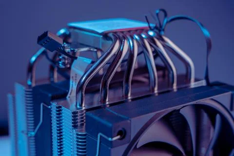 Computer fan. modern powerful cooler for cooling the CPU 库存照片