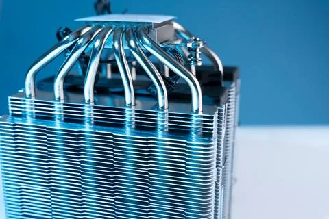 Computer fan. modern powerful cooler for cooling the CPU 库存照片