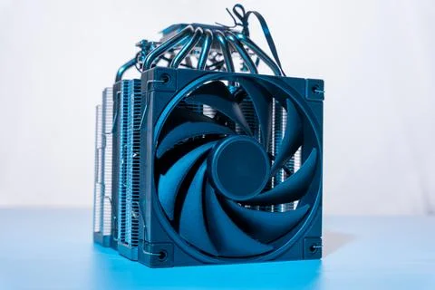 Computer fan. modern powerful cooler for cooling the CPU Foto stock