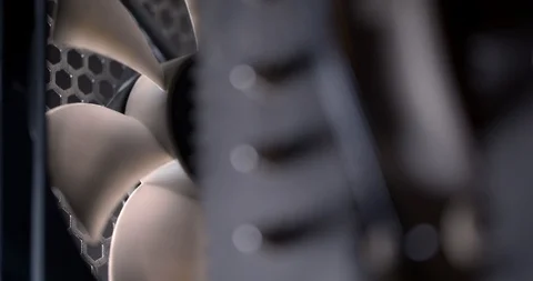 Computer fan starts working and stops spinning Stock Footage 126040031