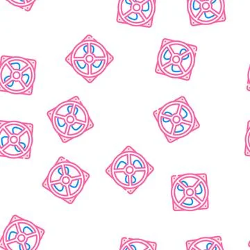 Computer fan vector seamless pattern Stock Illustration