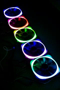 Computer Fans with lights Stock Photos