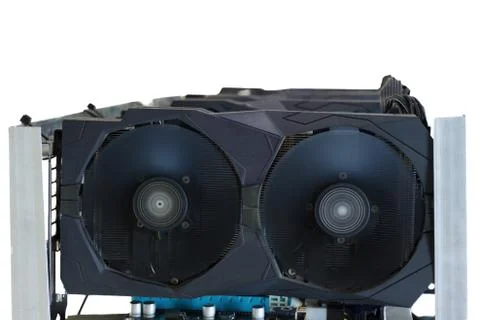 Computer farm for the  crypto currency mining. Stock Photos