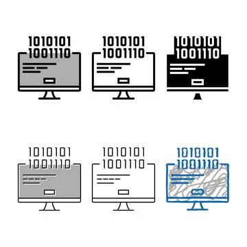 Computer fatal error color icon vector variants Stock Illustration