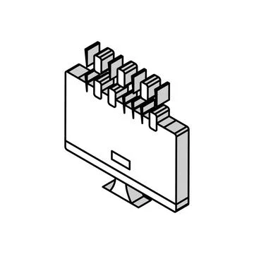 Computer fatal error isometric icon vector illustration 스톡 일러스트