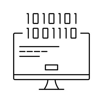 Computer fatal error line icon vector illustration Stock Illustration