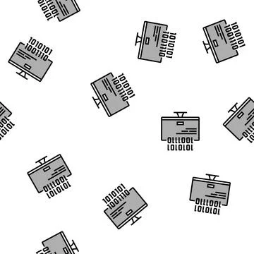 Computer fatal error vector seamless pattern Stock Illustration