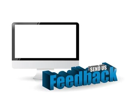 Computer feedback 3d blue sign illustration Stock Illustration