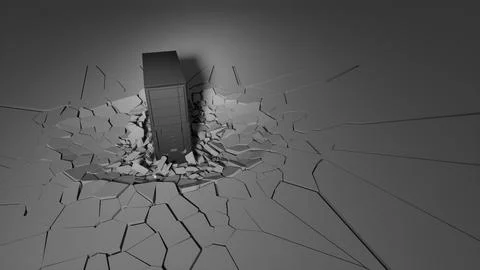 Computer fell on the floor and broke it Stock Illustration