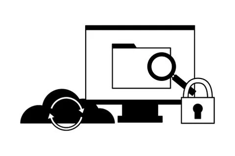 Computer file cloud storage security Ilustración de archivo