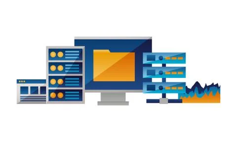 Computer file database cpu report 스톡 일러스트