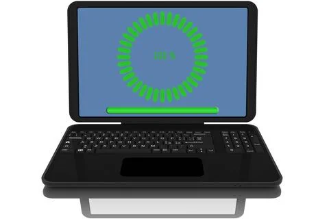 Computer. File download - 3D illustration. イラスト素材