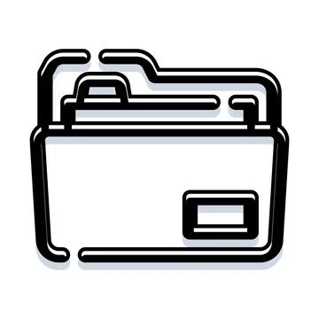 Computer file folder accessing and organizing documents Stock Illustration